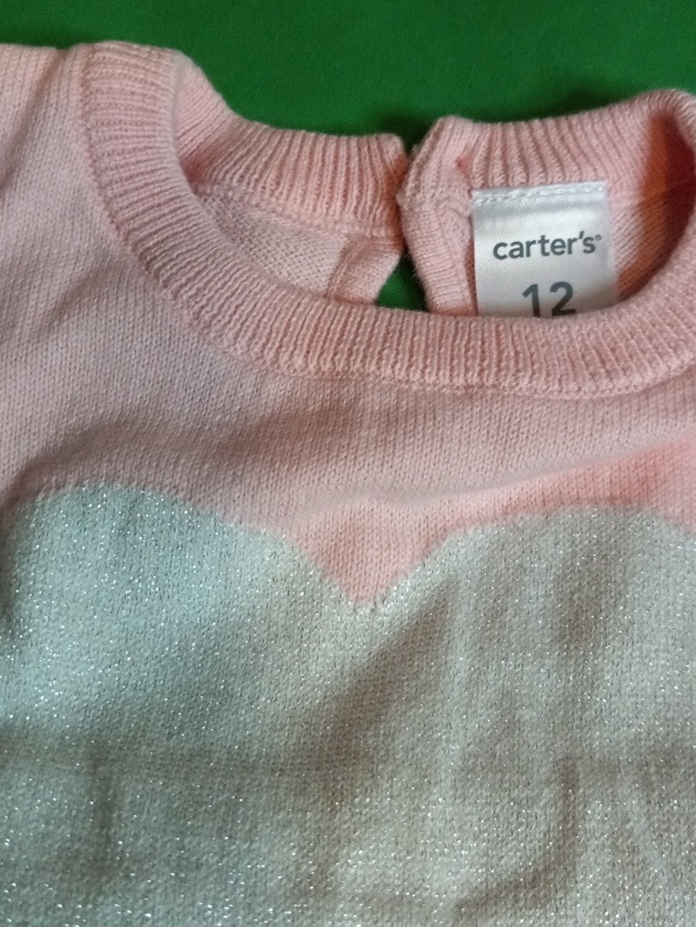 Carter's Pink Knit Peplum Top with Cream Leggings Set - Picture 2 of 5